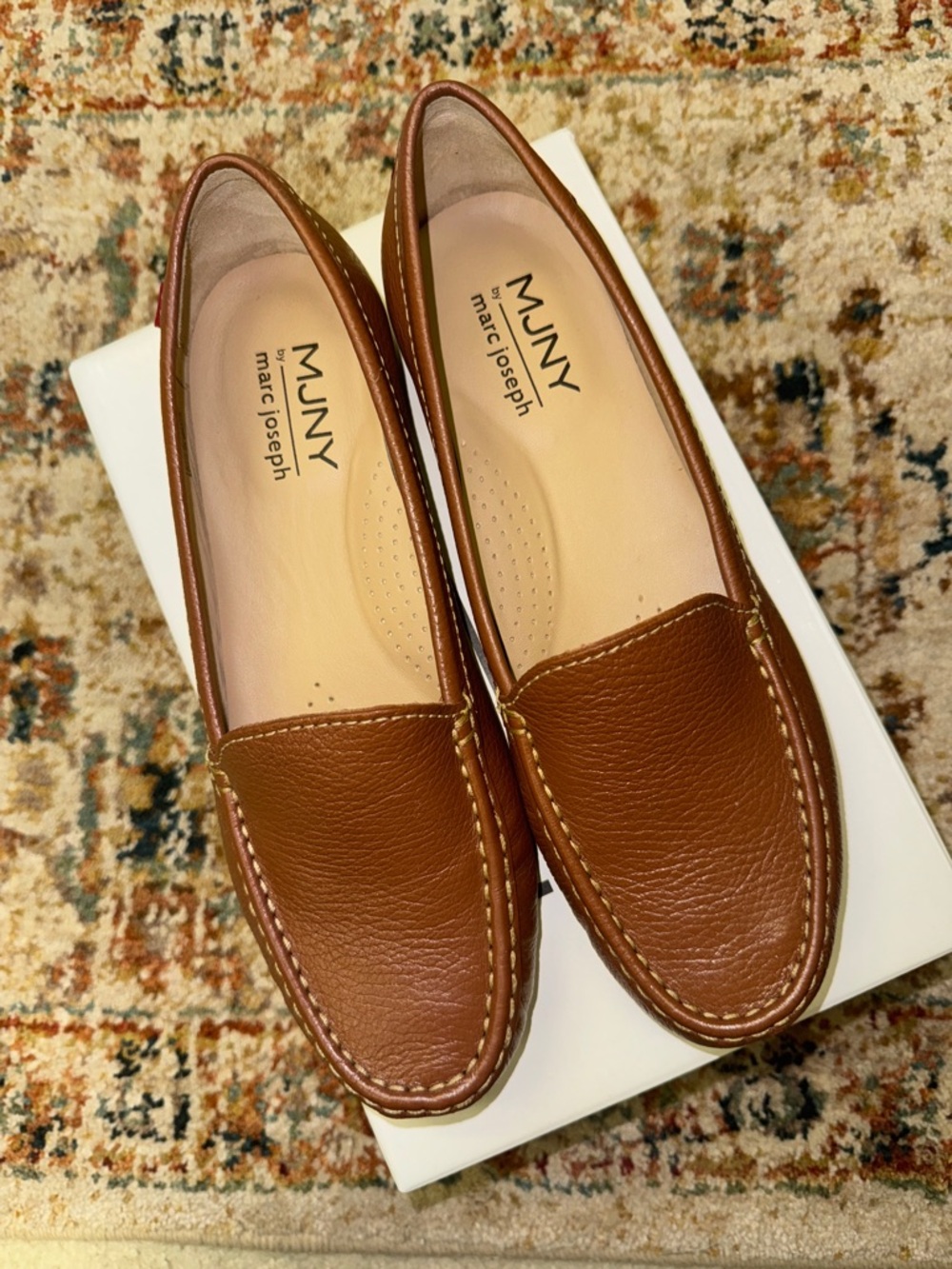 Marc Joseph Tan/Brown Leather Moccasin Loafers size 8.5M NIB